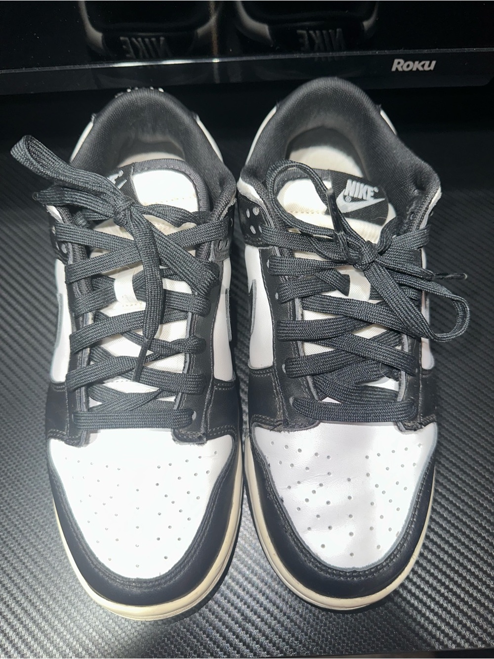 Nike Black and White Low-Top Sneakers with Cream Midsole